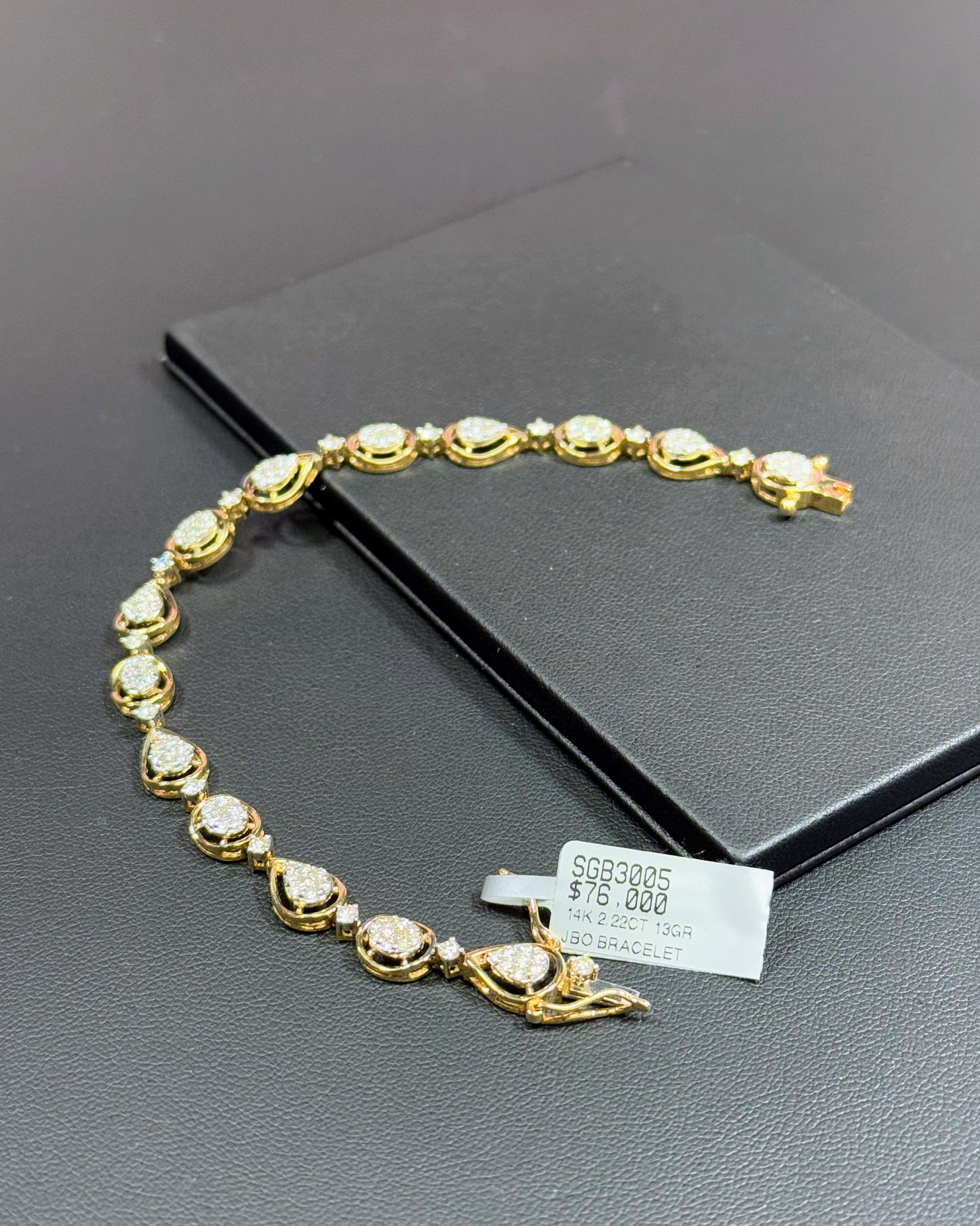 14k Yellow Gold Diamond Bracelet
