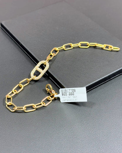 14k Yellow Gold Diamond Bracelet