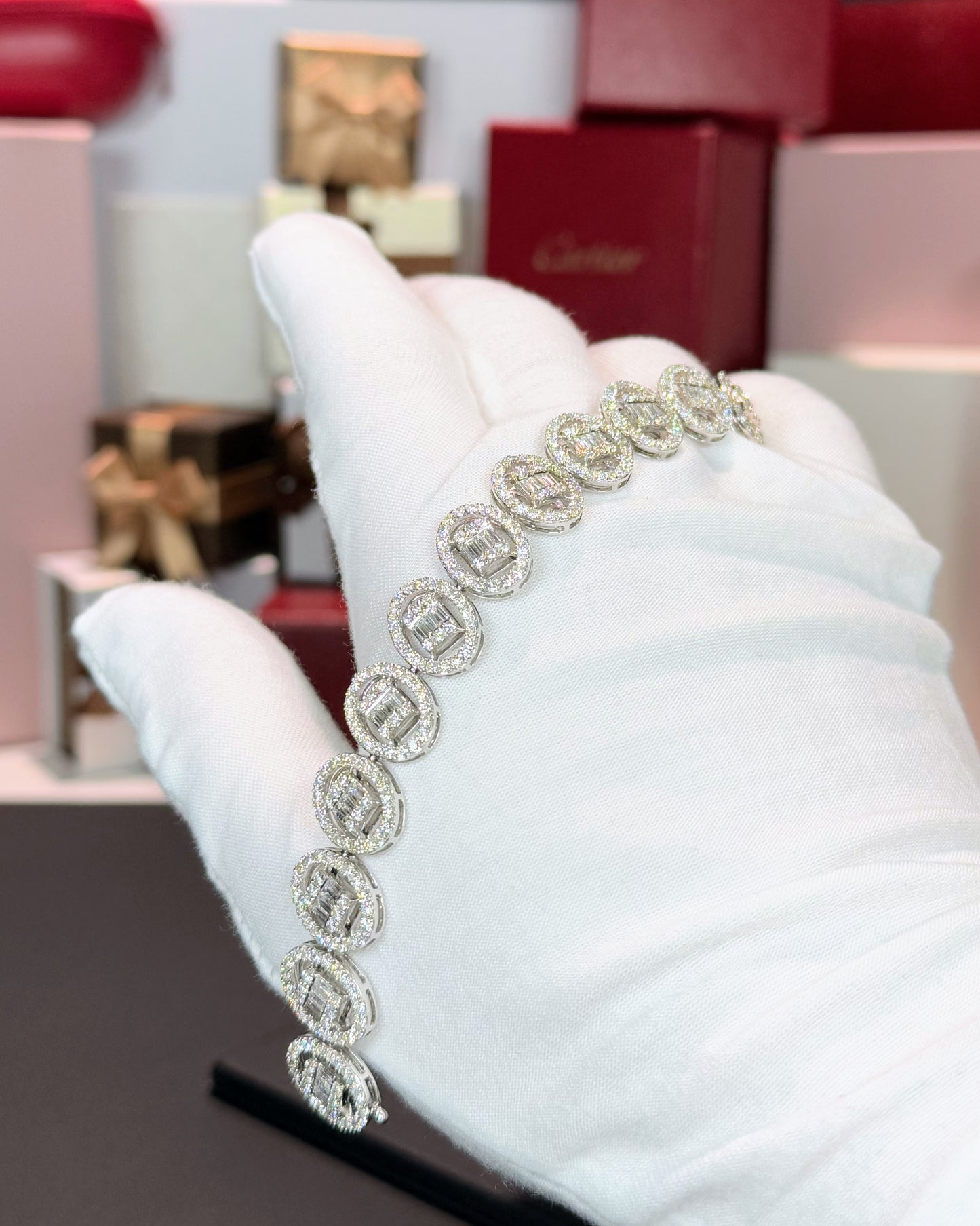 14k White Gold Diamond Bracelet