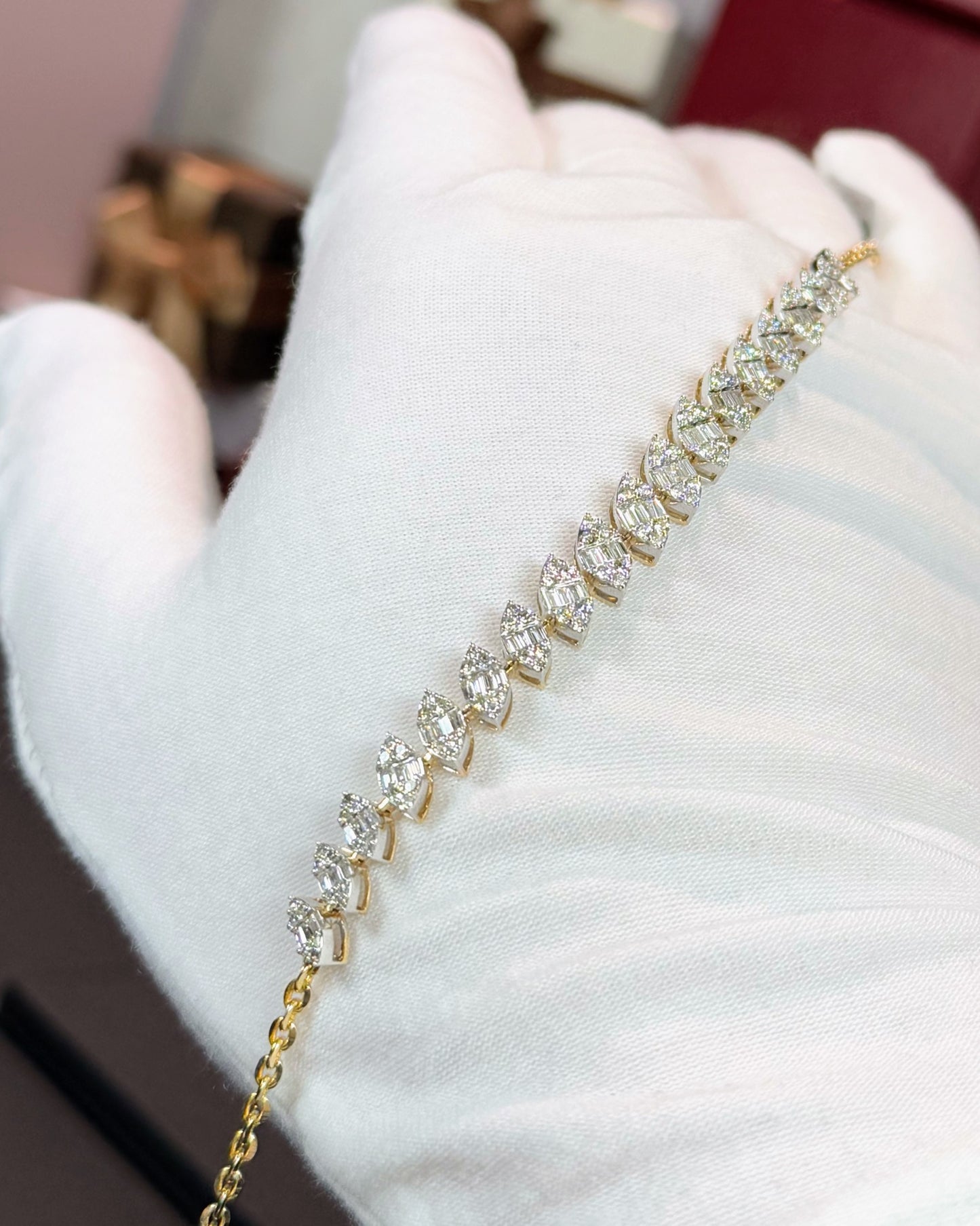 14k Yellow Gold Diamond Bracelet