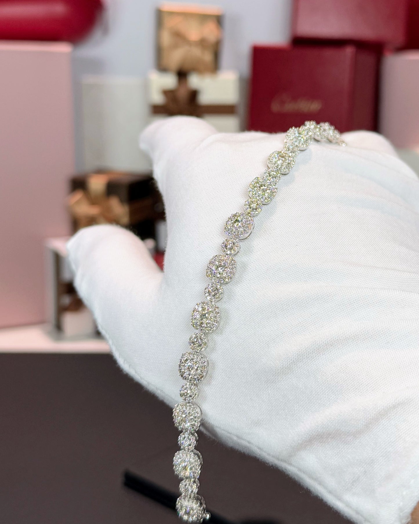 14k White Gold Diamond Bracelet