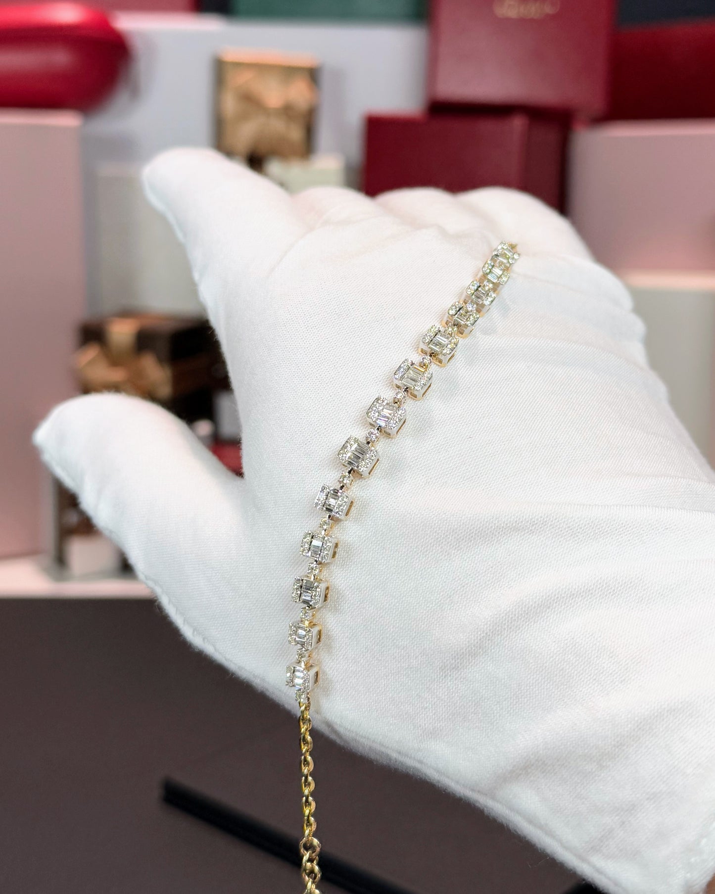 14k Yellow Gold Diamond Bracelet