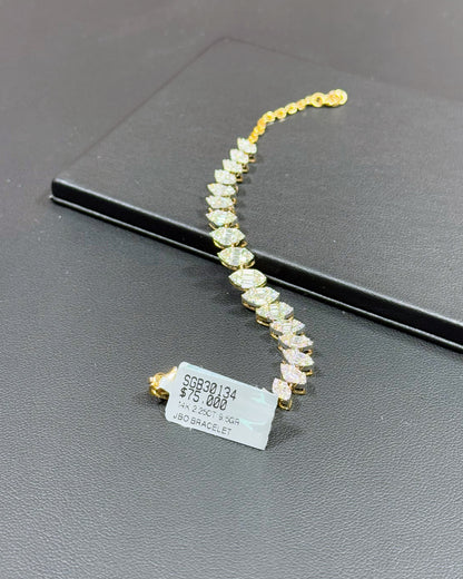 14k Yellow Gold Diamond Bracelet