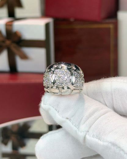 Alligator Skin Design Diamond Dome Ring