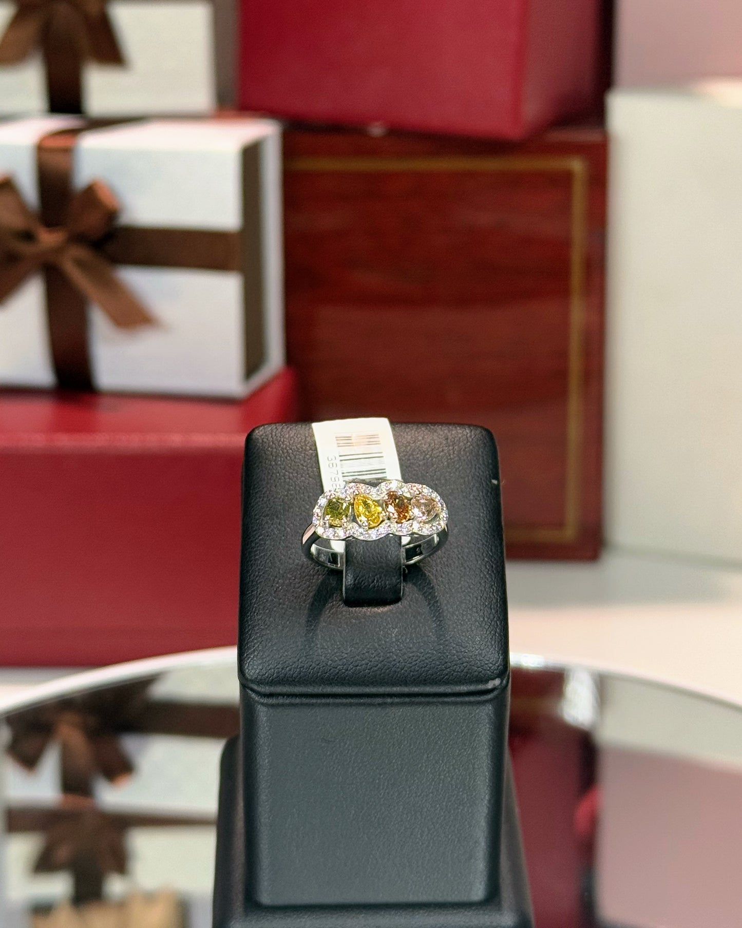 Fancy Color Diamonds 14k White Gold Ring