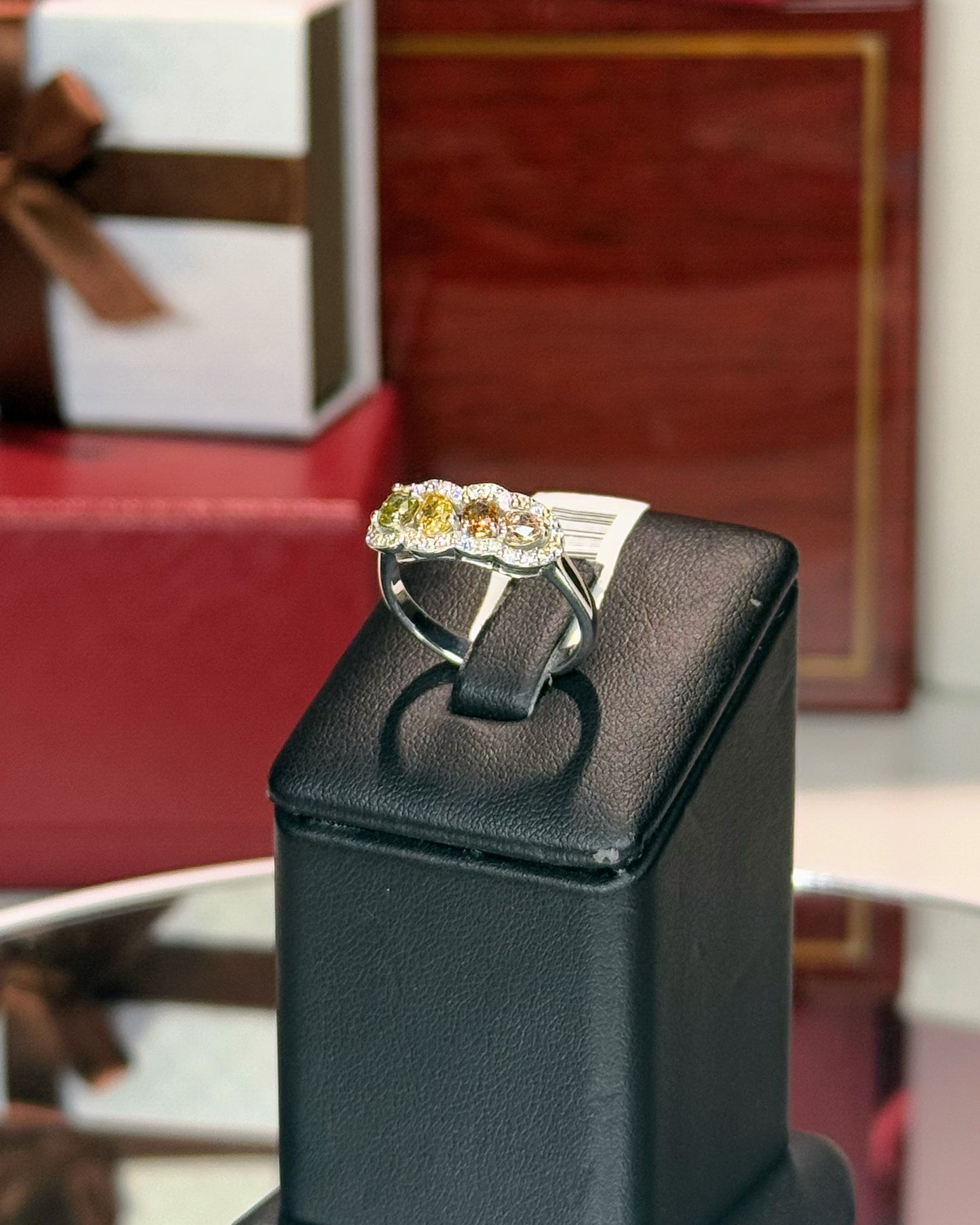 Fancy Color Diamonds 14k White Gold Ring