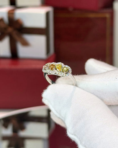 Fancy Color Diamonds 14k White Gold Ring