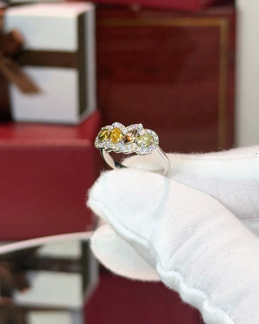 Fancy Color Diamonds 14k White Gold Ring