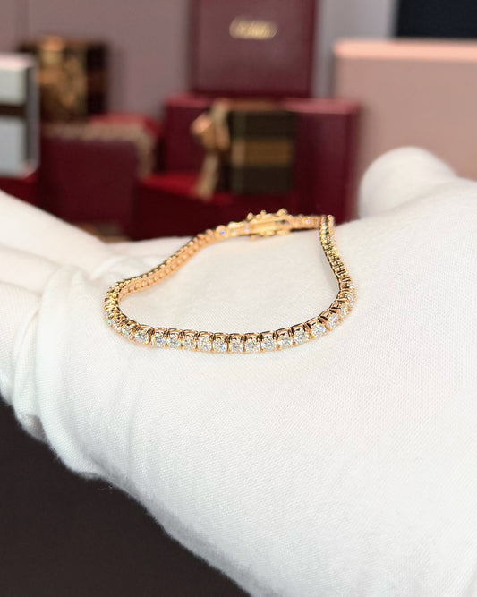 14k Rose Gold Lab Diamond Tennis Bracelet