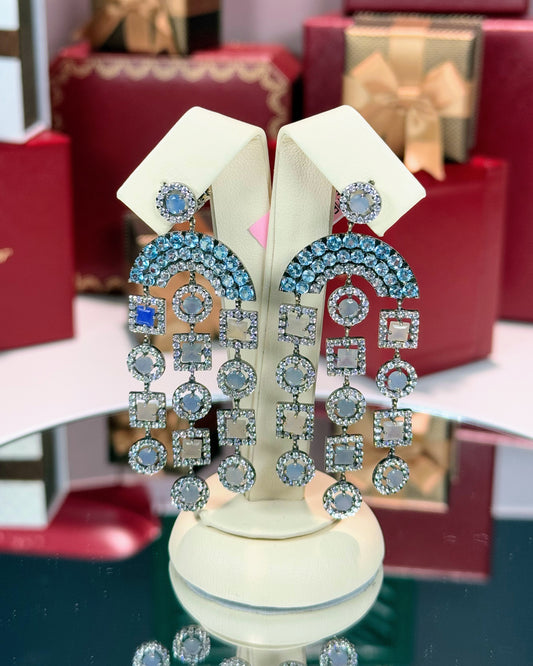 14k Black Gold Chandelier Earrings