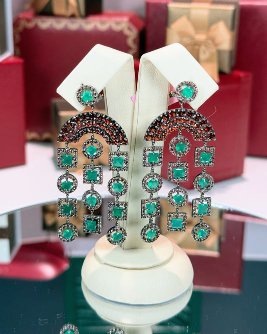 14k Black Gold Chandelier Earrings