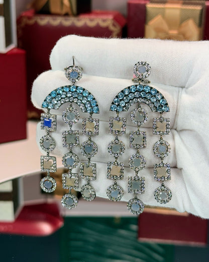 14k Black Gold Chandelier Earrings