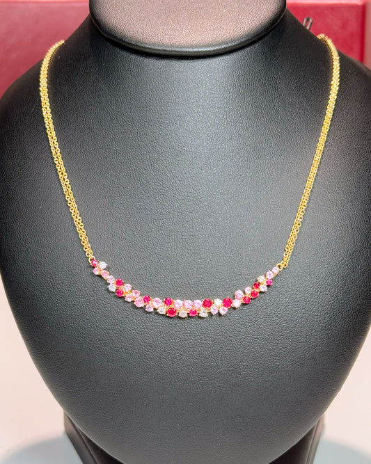14k Yellow Gold Colorstone Pendant Necklace