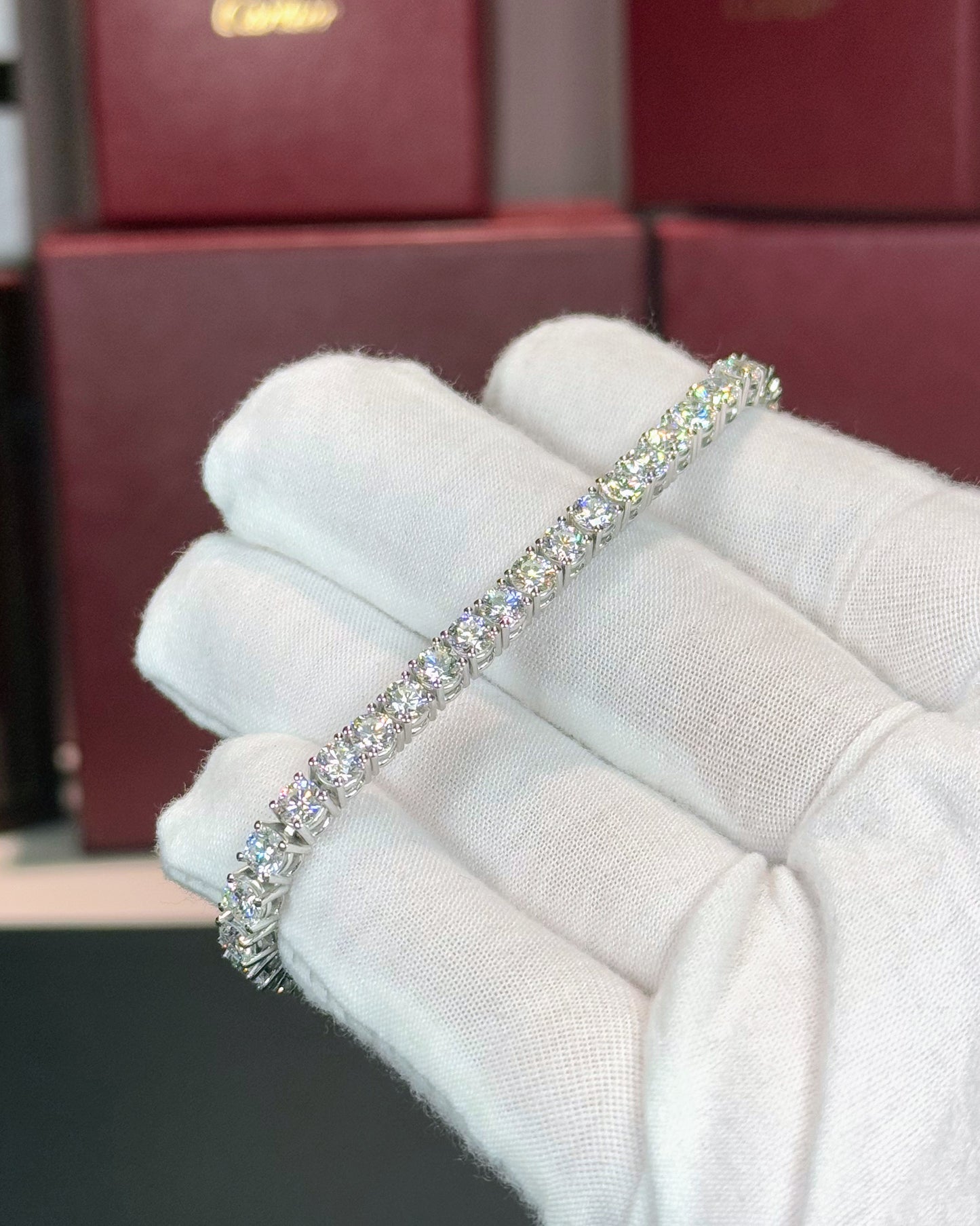14k White Gold Lab Diamond Tennis Bracelet