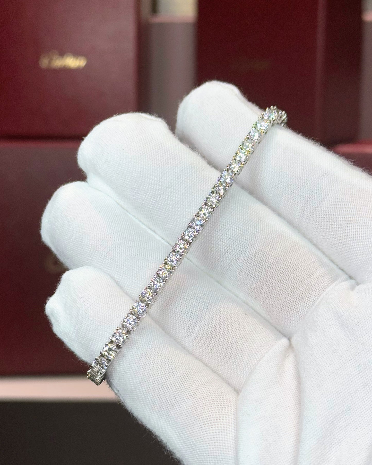 14k White Gold Lab Diamond Tennis Bracelet