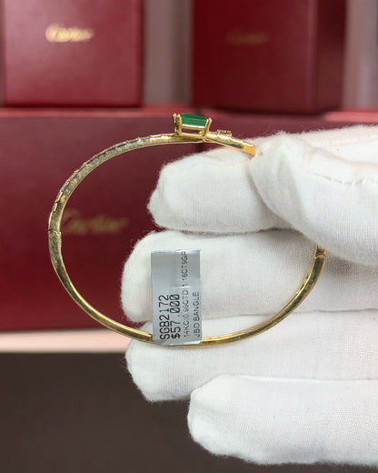 Emerald and Diamond Serpent Warp Bangle