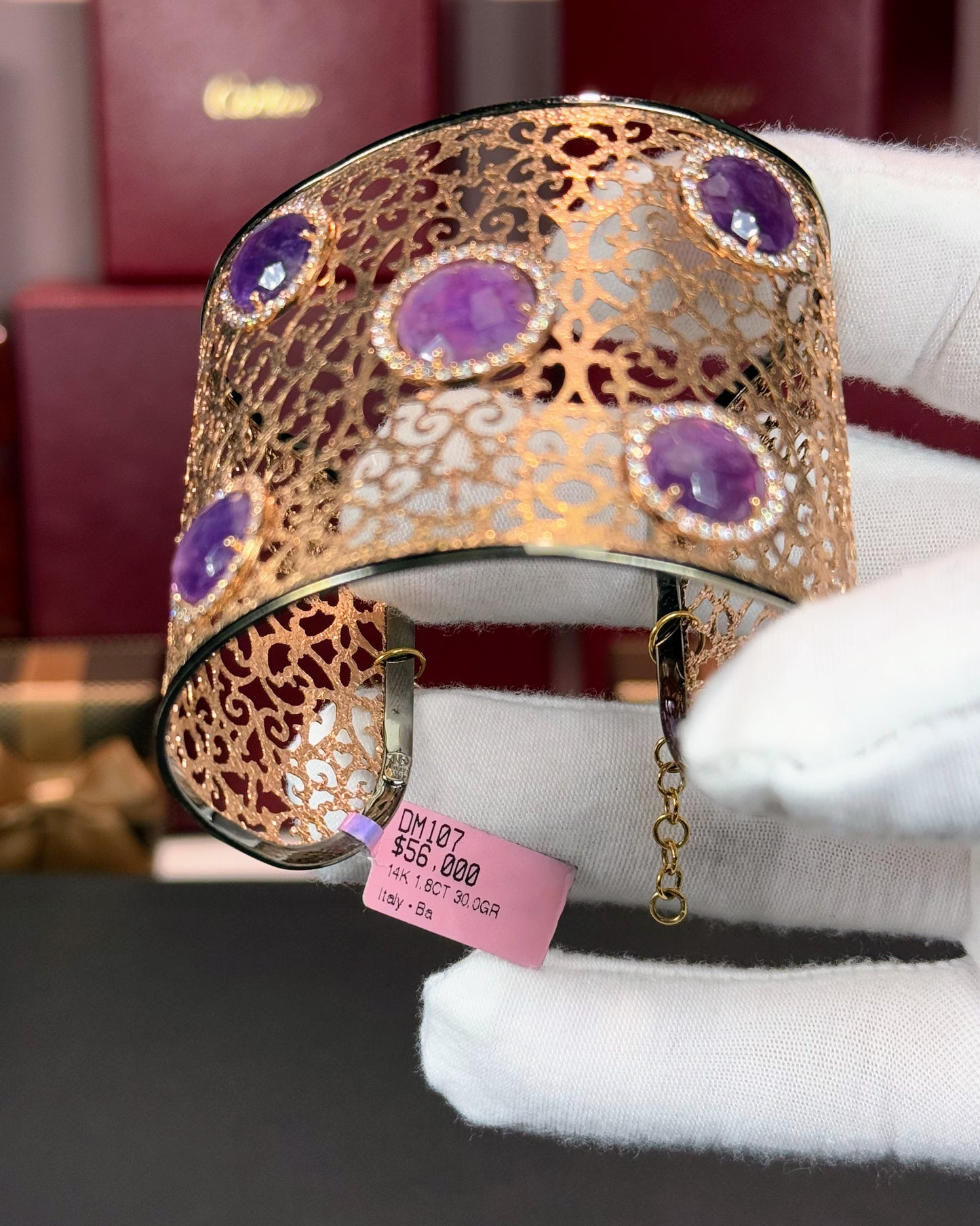 14k Rose Gold Amethyst Halo Waistband