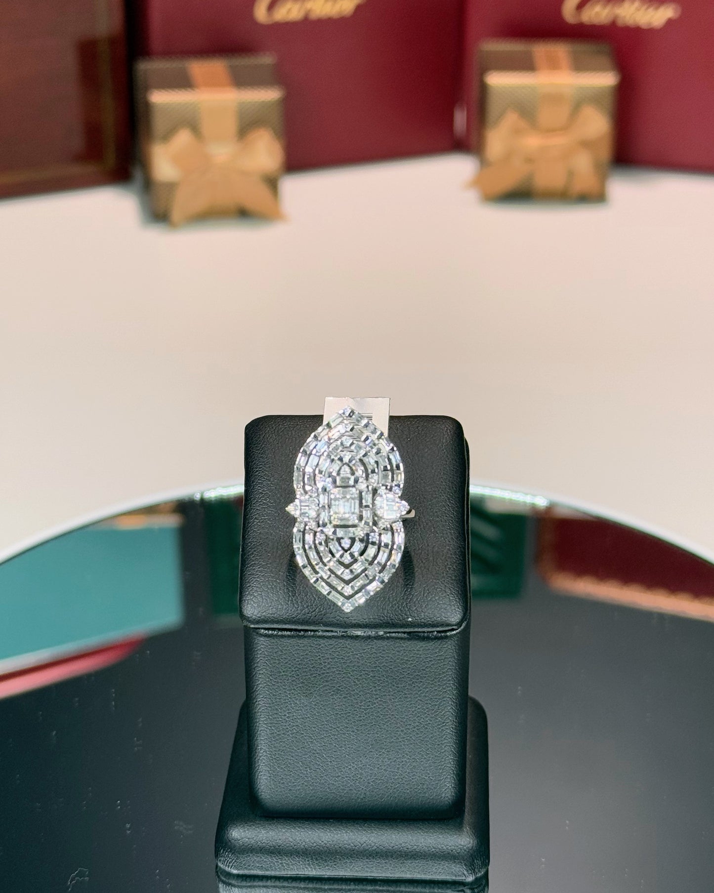14k White Gold Baguette Diamond Ring