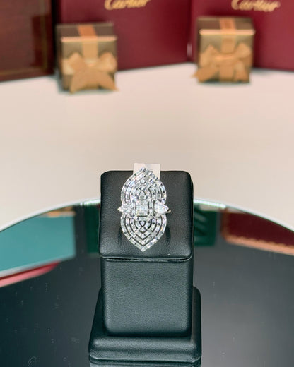 14k White Gold Baguette Diamond Ring