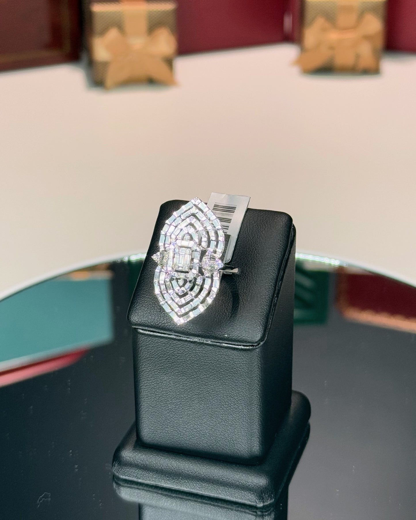 14k White Gold Baguette Diamond Ring