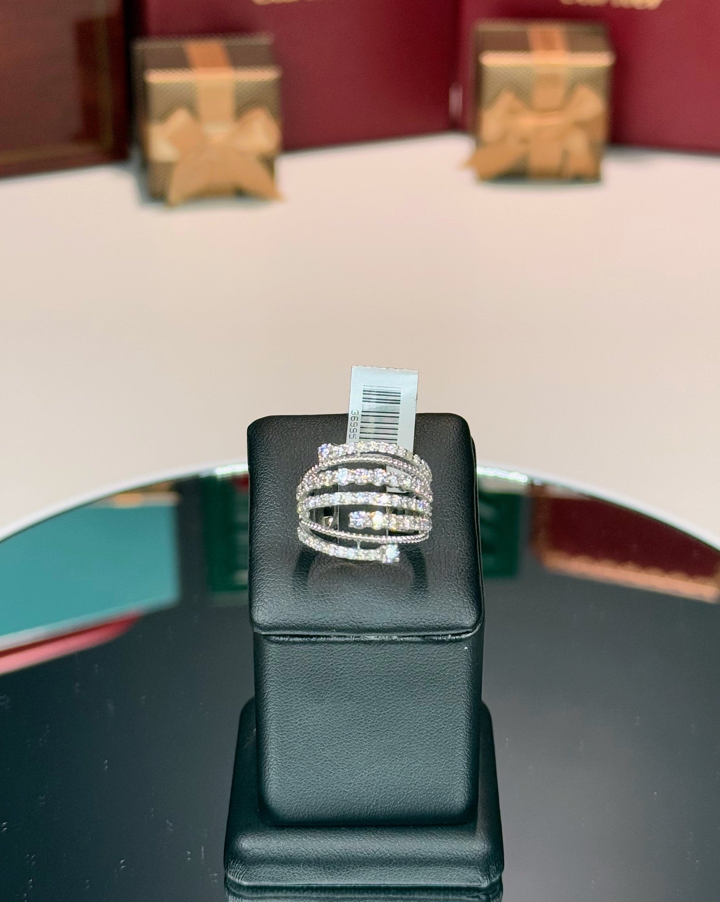 14k White Gold Layered Diamond Ring