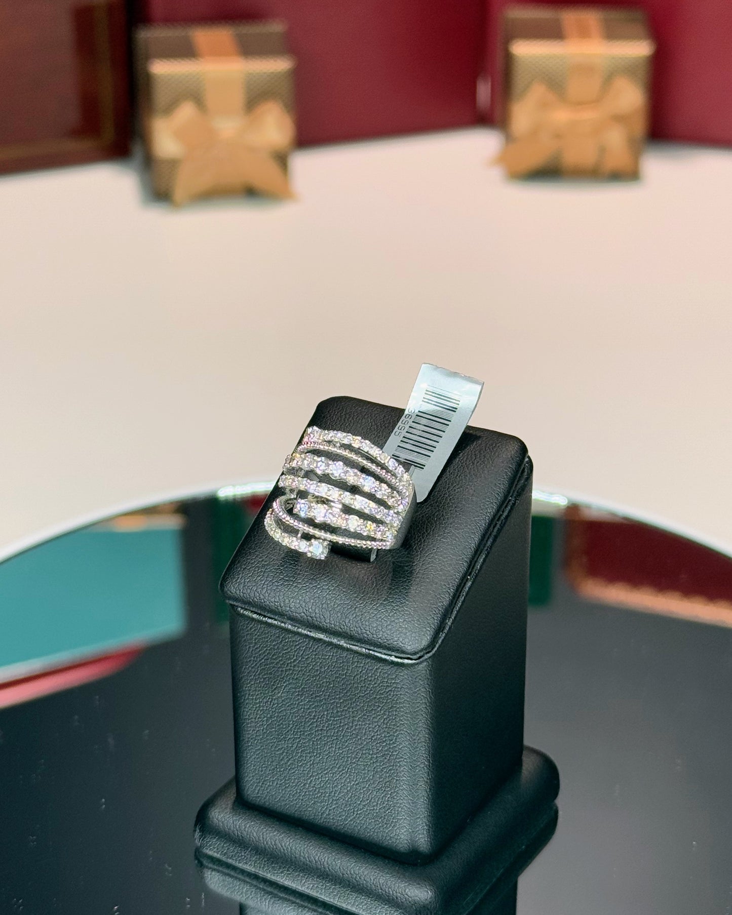 14k White Gold Layered Diamond Ring