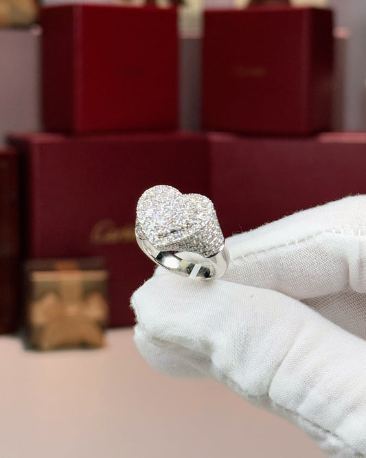 14k White Gold Heart Ring