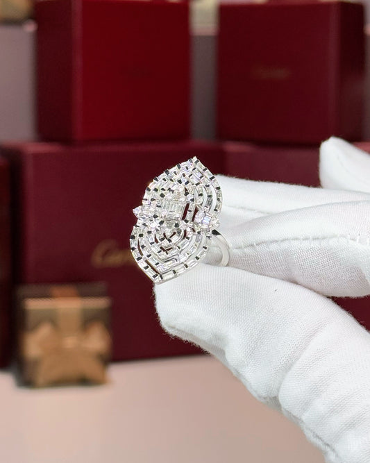 14k White Gold Baguette Diamond Ring