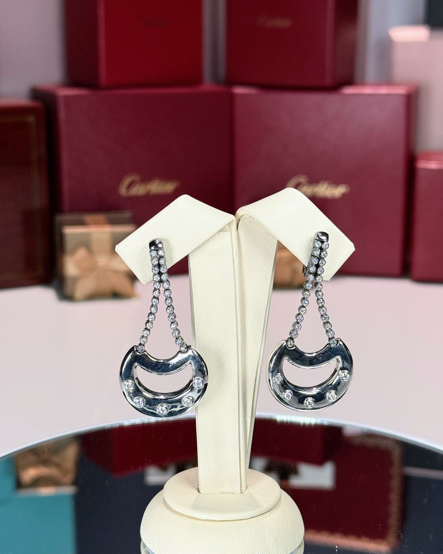 14k White Gold Diamond Earrings