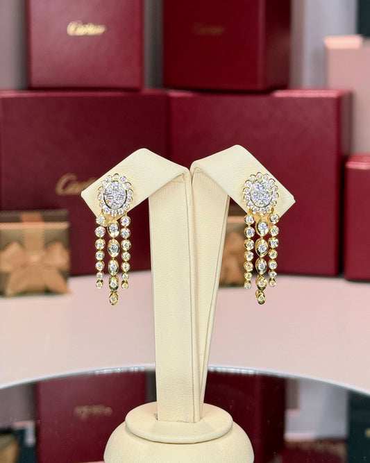 14k Yellow Gold Diamond Earrings