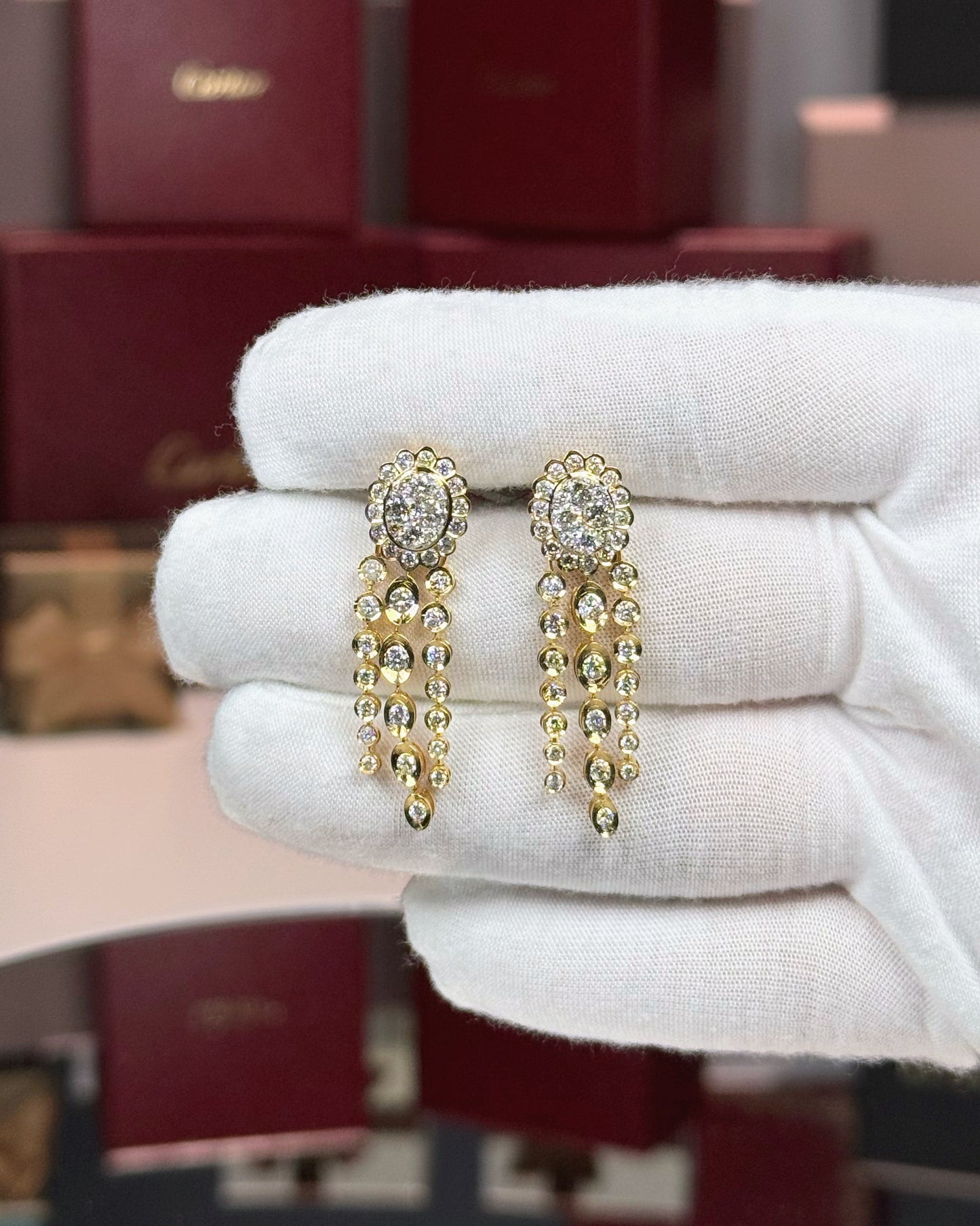 14k Yellow Gold Diamond Earrings