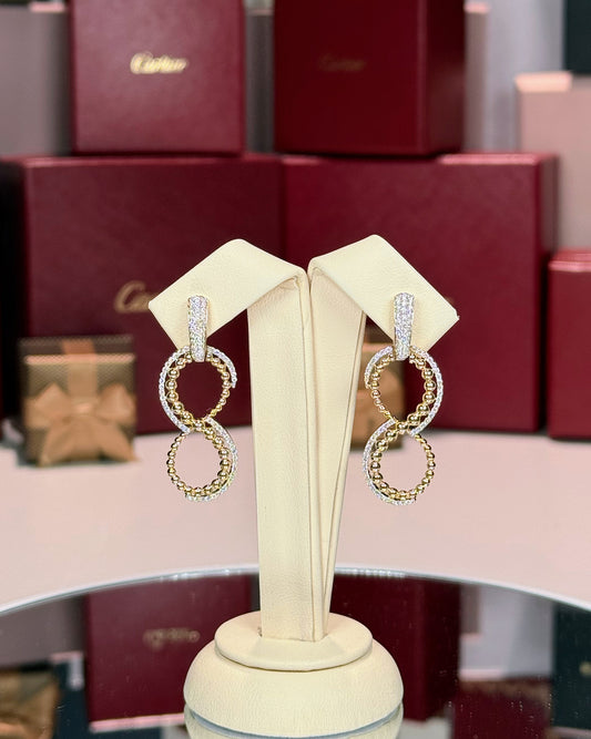 14k Yellow Gold Figure 8 Drop Earrings