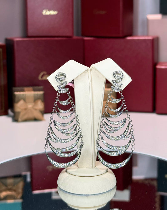 14k White Gold Diamond Drop Earrings