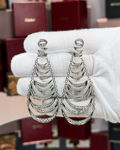 14k White Gold Diamond Drop Earrings