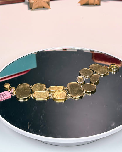 14k Yellow Gold Geometric Patterns Bracelet