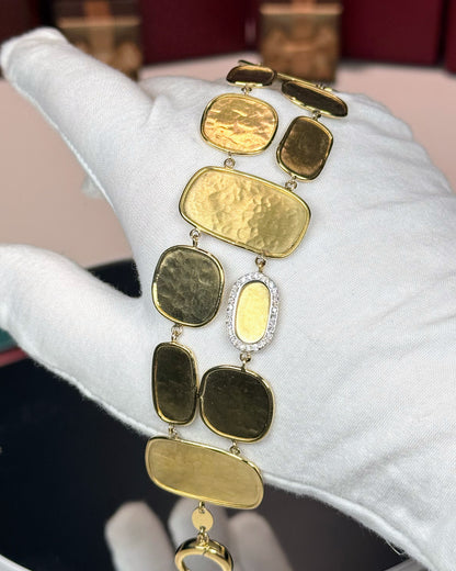 14k Yellow Gold Geometric Patterns Bracelet