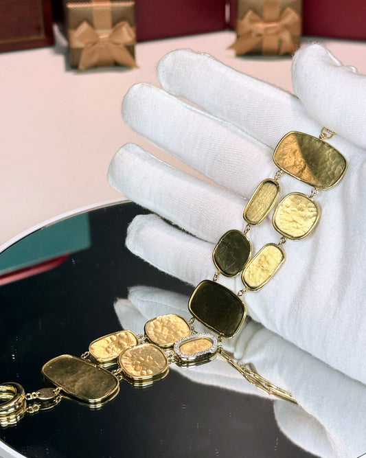 14k Yellow Gold Geometric Patterns Bracelet