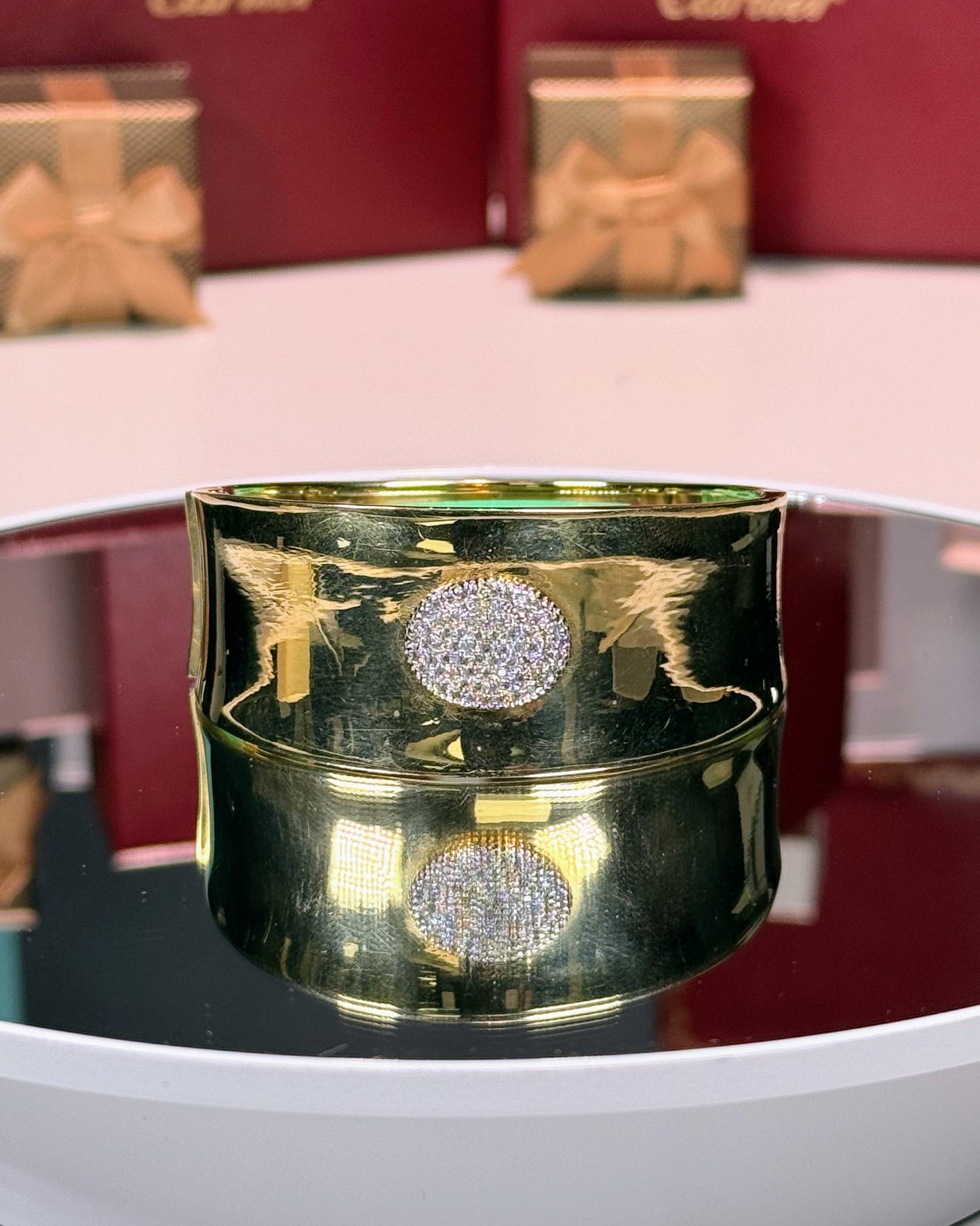 18k Yellow Gold Diamond Cuff Bangle