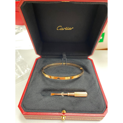 LOVE Bracelet, Medium Model, 4 Diamonds Rose Gold Size 19