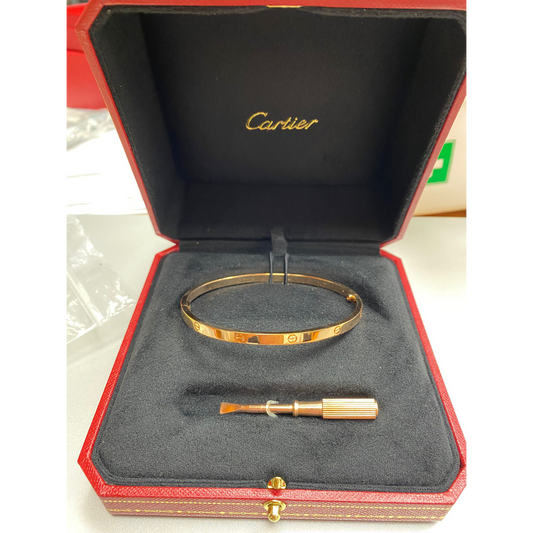 LOVE Bracelet, Medium Model, 4 Diamonds Rose Gold Size 19