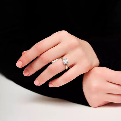 14k Gold Lab Diamond Twist Solitaire Ring