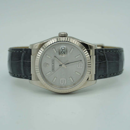 Rolex Datejust 36mm Oyster Perpetual Rhodium Wave Dial 116139