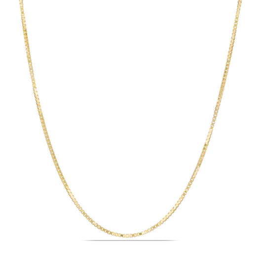 14k Yellow Gold 1.1 mm Box Chain Necklace