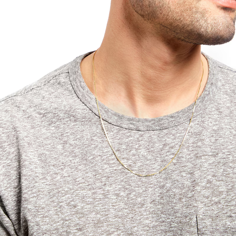 14k Gold 0.8 mm Box Chain Necklace