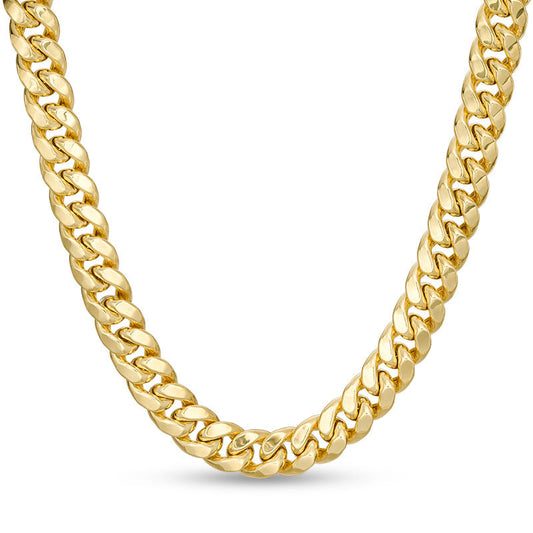 14k Gold 10.7mm Hollow Cuban Curb Chain Necklace