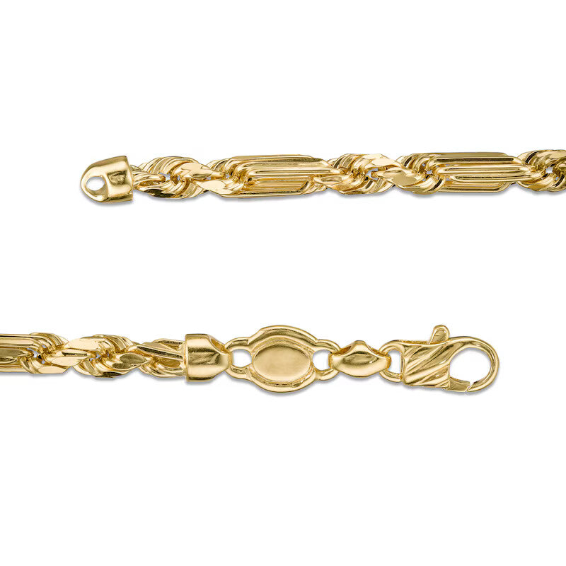 14k Gold 4.3mm Diamond Cut Hollow Figarope Chain Necklace