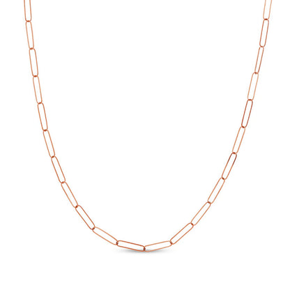 14k Gold 3.4 mm Paper Clip Link Chain Necklace