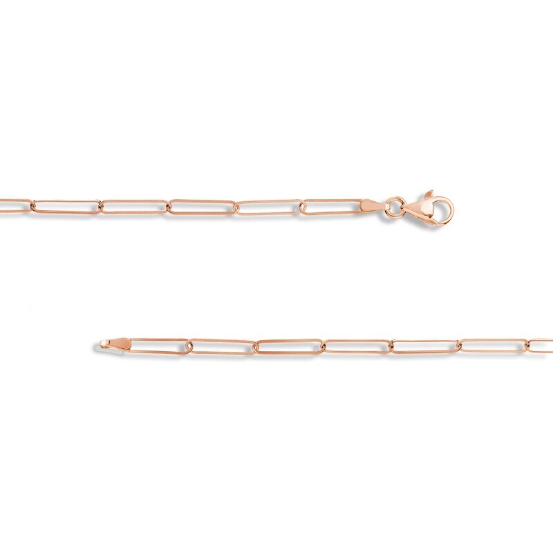 14k Gold 3.4 mm Paper Clip Link Chain Necklace