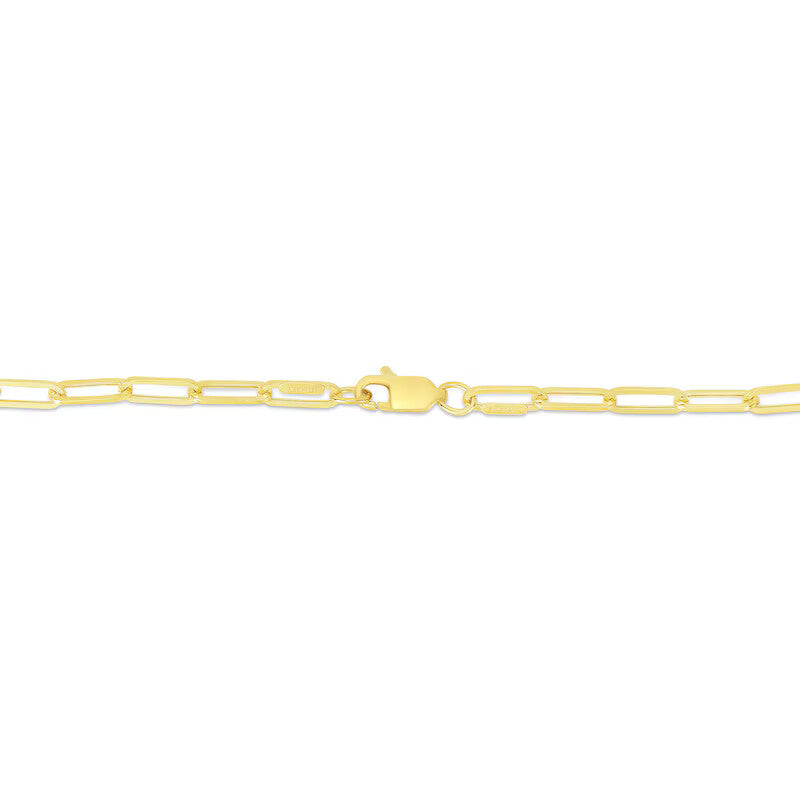 14k Gold 3.2mm Hollow Paper Clip Chain Necklace