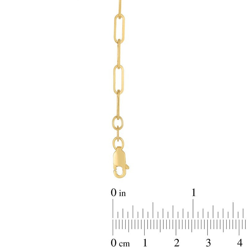 14k Gold 3.2mm Hollow Paper Clip Chain Necklace
